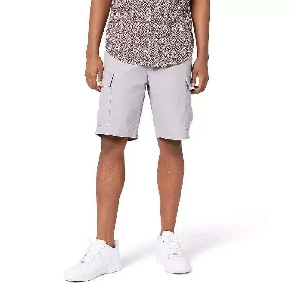 Dockers Men's Cargo Shorts Straight-Fit Foil Tech Cotton LightGray Big &Tall 52